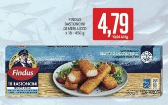 Supermercati Piccolo FINDUS BASTONCINI DI MERLUZZO x 18-450 g offerta