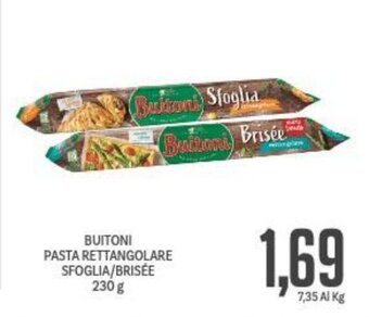 Supermercati Piccolo BUITONI PASTA RETTANGOLARE SFOGLIA/BRISÉE 230 g offerta