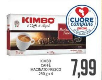 Supermercati Piccolo KIMBO CAFFÈ MACINATO FRESCO 250 g x 4 offerta