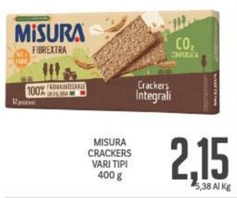 Supermercati Piccolo MISURA CRACKERS VARI TIPI 400 g offerta