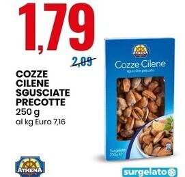 Eurospin Athena cozze cilene sgusciate precotte offerta