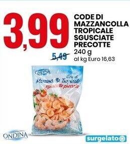 Ondina code di mazzancolla tropicale sgusciate precotte