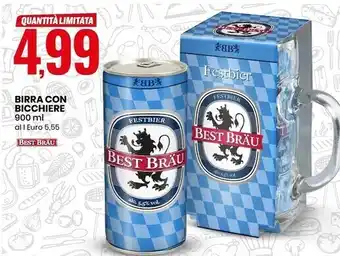 Eurospin Best bräu birra con bicchiere offerta