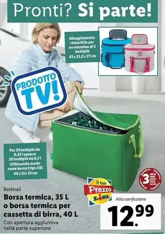 Lidl Rocktrail borsa termica, 35 l o borsa termica per cassetta di birra, 40 l offerta