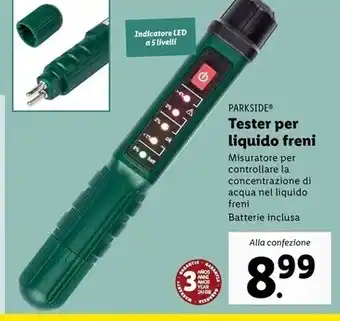 Lidl Parkside tester per liquido freni offerta