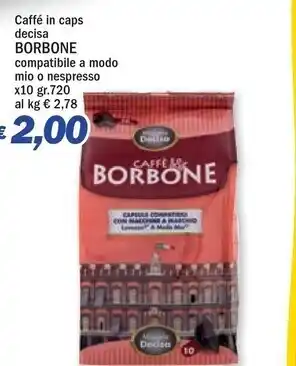 Caffe borbone caffe in caps decisa