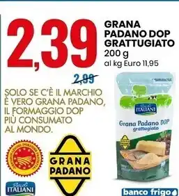 Eurospin Pascoli italiani grana padano dop grattugiato offerta