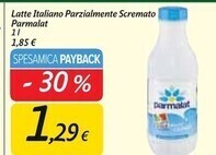 Carrefour Market Parmalat latte italiano parzialmente scremato offerta