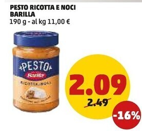 PENNY Barilla pesto ricotta e noci offerta