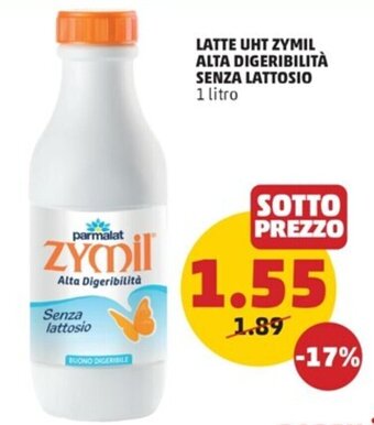 PENNY LATTE UHT ZYMIL ALTA DIGERIBILITÀ SENZA LATTOSIO 1 litro offerta