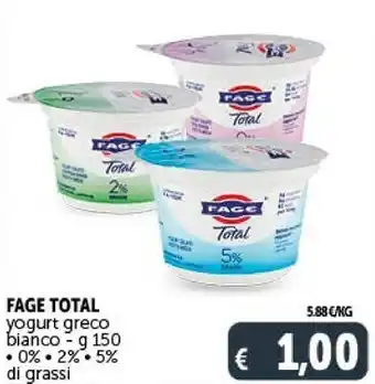 Gourmet Déco Fage total yogurt greco bianco 0% di grassi offerta