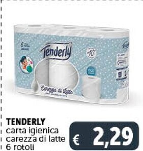 Tenderly carta igienica carezza di latte 6 rotoli