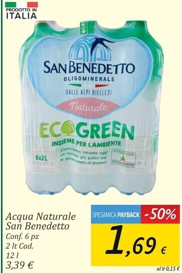 Carrefour Market San benedetto acqua naturale offerta