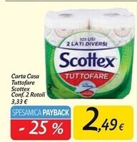 Carrefour Market Scottex carta casa tuttofare offerta
