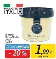 Carrefour Market Terre d'italia burrata offerta