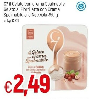 Famila G7 Il Gelato Con Crema Spalmabile Gelato Al Fiordilatte Con Crema Spalmabile Alla Nocciola 350 G offerta