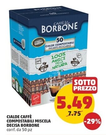 PENNY CIALDE CAFFÈ COMPOSTABILI MISCELA DECISA BORBONE conf. da 50 pz offerta