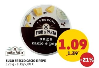 PENNY FIOR DI PASTA SUGO FRESCO CACIO E PEPE 120 g offerta