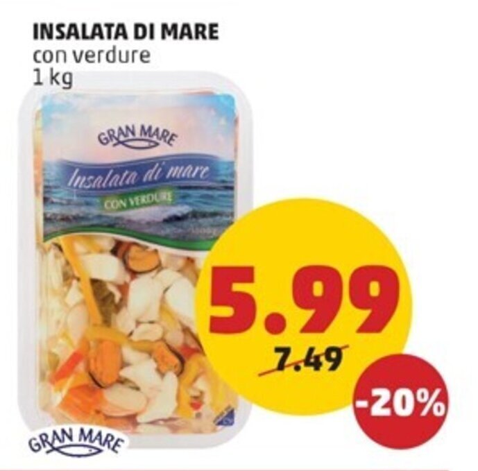GRAN MARE INSALATA DI MARE con verdure 1 kg offerta di PENNY