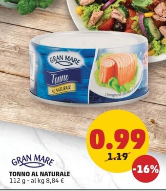 PENNY GRAN MARE TONNO AL NATURALE 112 g offerta