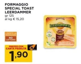 Alì Supermercati FORMAGGIO SPECIAL TOAST LEERDAMMER gr 125 offerta