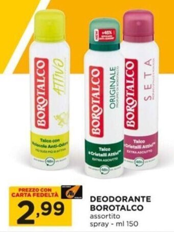 Alì Supermercati DEODORANTE BOROTALCO assortito spray - ml 150 offerta