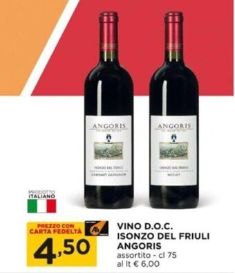 Alì Supermercati VINO D.O.C. ISONZO DEL FRIULI ANGORIS assortito - cl 75 offerta