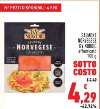 Conad SALMONE NORVEGESE KV NORDIC affumicato 100 g offerta