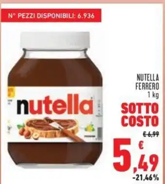 Conad NUTELLA FERRERO 1 kg offerta