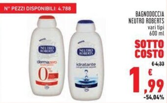 Conad BAGNODOCCIA NEUTRO ROBERTS vari tipi 600 ml offerta