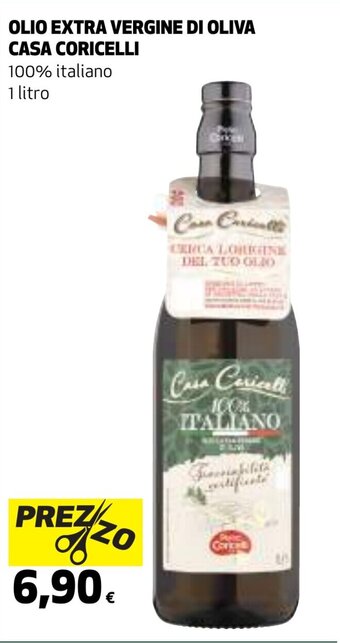 Alta Supermercati OLIO EXTRA VERGINE DI OLIVA CASA CORICELLI 100% italiano 1 litro offerta