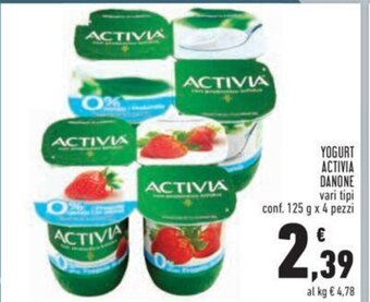 Conad YOGURT ACTIVIA DANONE vari tipi conf. 125 g x 4 pezzi offerta
