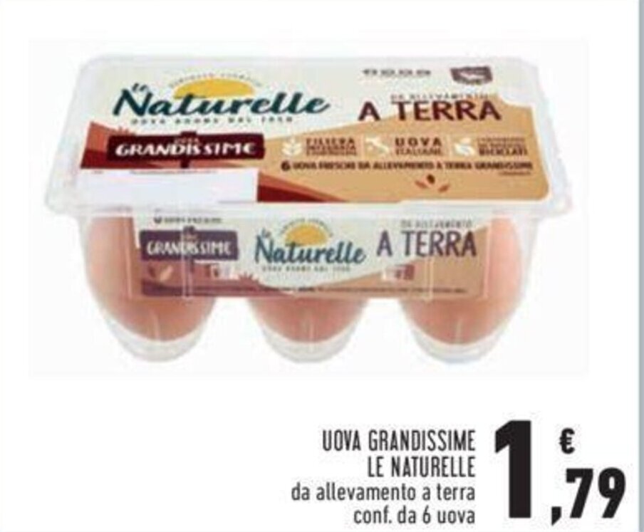 Conad UOVA GRANDISSIME LE NATURELLE da allevamento a terra conf. da 6 uova offerta