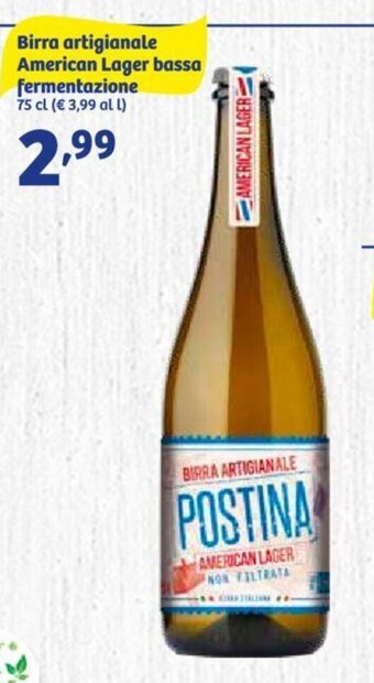 Birra artigianale American Lager bassa fermentazione 75 cl