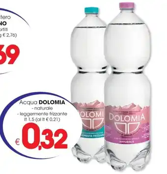 Acqua DOLOMIA - naturale - leggermente frizzante It 1,5