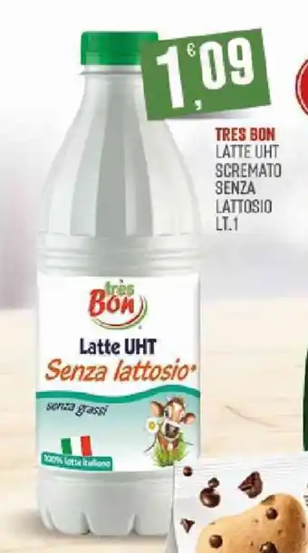 TRES BON LATTE UHT SCREMATO SENZA LATTOSIO LT. 1