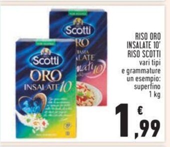 Conad RISO ORO INSALATE 10' RISO SCOTTI vari tipi e grammature un esempio: superfino 1 kg offerta