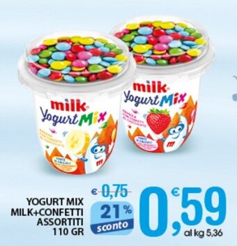 Qui Discount YOGURT MIX MILK+CONFETTI ASSORTITI 110 GR offerta