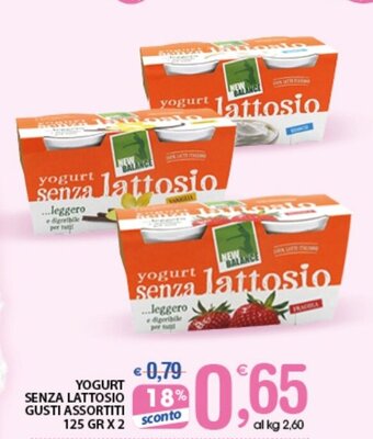 Qui Discount YOGURT SENZA LATTOSIO GUSTI ASSORTITI 125 GR X 2 offerta