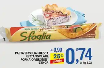 Qui Discount PASTA SFOGLIA FRESCA RETTANGOLARE FORNAIO VERONESI 230 GR offerta