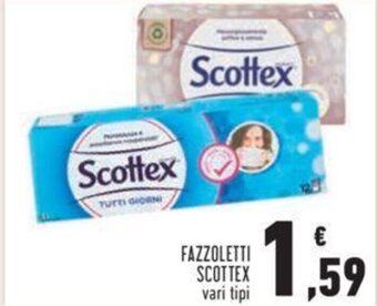 Conad FAZZOLETTI SCOTTEX vari tipi offerta