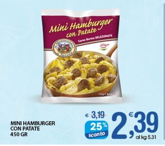 Qui Discount MINI HAMBURGER CON PATATE 450 GR offerta