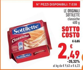 Conad LE ORIGINALI SOTTILETTE classiche 400 g offerta