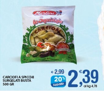 Qui Discount CARCIOFI A SPICCHI SURGELATI BUSTA 500 GR offerta