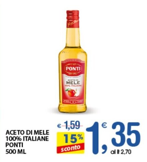 Qui Discount ACETO DI MELE 100% ITALIANE PONTI 500 ML offerta
