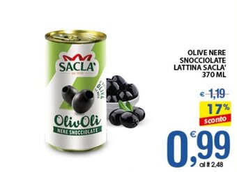 Qui Discount OLIVE NERE SNOCCIOLATE LATTINA SACLA' 370 ML offerta