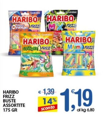 Qui Discount HARIBO FRIZZ BUSTE ASSORTITE 175 GR offerta
