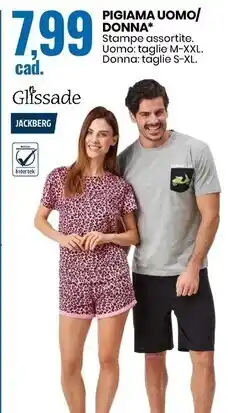 Eurospin Jackberg/glissade pigiama uomo/donna offerta
