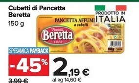 Carrefour Market Beretta cubetti di pancetta offerta