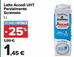 Carrefour Market Granarolo latte accadi uht parzialmente scremato offerta
